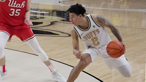 KJ Simpson with step back vs. Utah